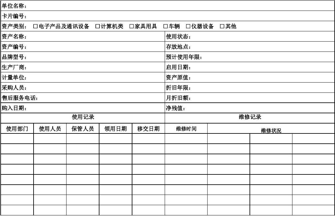 如何高效管理各類資產(chǎn)？基于通訊設(shè)備修理的固定資產(chǎn)卡片模板詳解